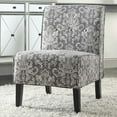 thumbnail image 2 of Linon Coco Wood Accent Geo Chair in Smoke and Brown, 2 of 10