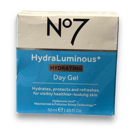 No7 HydraLuminous  Hydrating Day Gel Moisturizer – Hyaluronic Acid & Vitamin B3 (1.69 FL OZ / 50 ML)