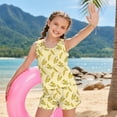 thumbnail image 4 of COEQINE Girls Swimsuit 2 Piece Tankini with Removable Pads for Ages 10-11 Modest Bathing Suits for Big Kid Tween Soft Comfortable Pool Beach Wear Tankini Set, Yellow Banana Print, 4 of 8