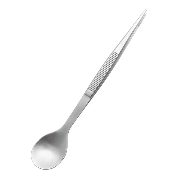 Pinzas de cuchara 2 en 1 de acero inoxidable para servir cucharas de cocina Plata