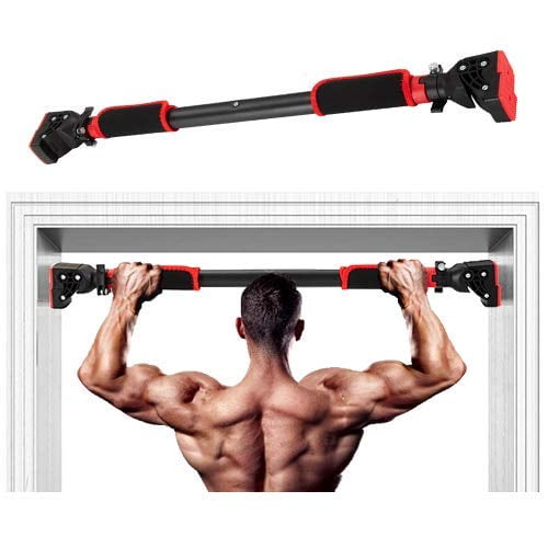HARDYROAR Pull Up Bar - Safe Locking Home Doorway Chin Up Bar - No Screw Installation, Upper Body Workout, 29.5 to 37.5 Inches Adjustable Width