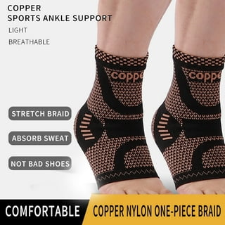 TMF Copper Infused Compression Ankle Brace, Silicone Ankle Support 