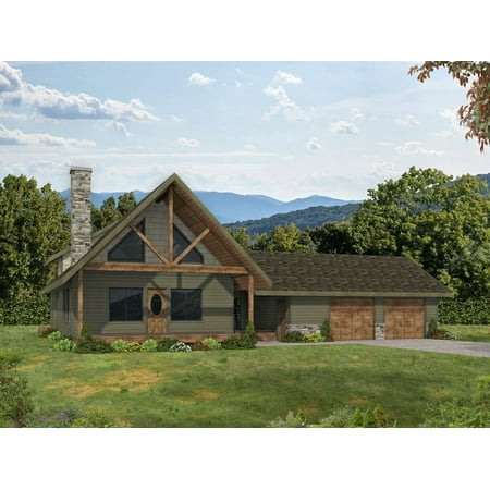 001-3918: A-frame Cabin 2 Bed, 2 Bath Luxury Home Plan, 1600 Sq Ft: Full Blueprints with License to Build by Home Plan Marketplace - Lesuto