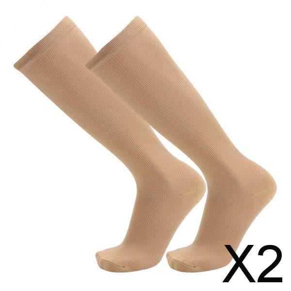 2x Medias de Compresión Calcetines de Pantorrilla Transpirable Calcetín hasta Adecuado para Ejercicios de Gimnasia 2 piezas