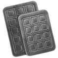 thumbnail image 1 of Clara Clark Bathroom Rugs, Velvet Memory Foam Bath Mat, Ultra Soft Non Slip and Absorbent - Waffled - Set of 2 - Gray, 1 of 6