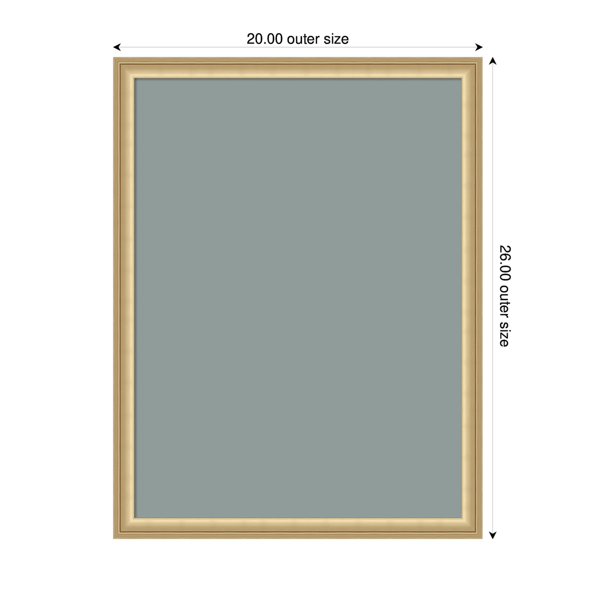 Kate and Laurel Framed Fabric Pinboard 20 x 26,  Printed Linen Classic Bulletin Board for Use as a Vision Board or Wall Organization, Florence Gold Frame