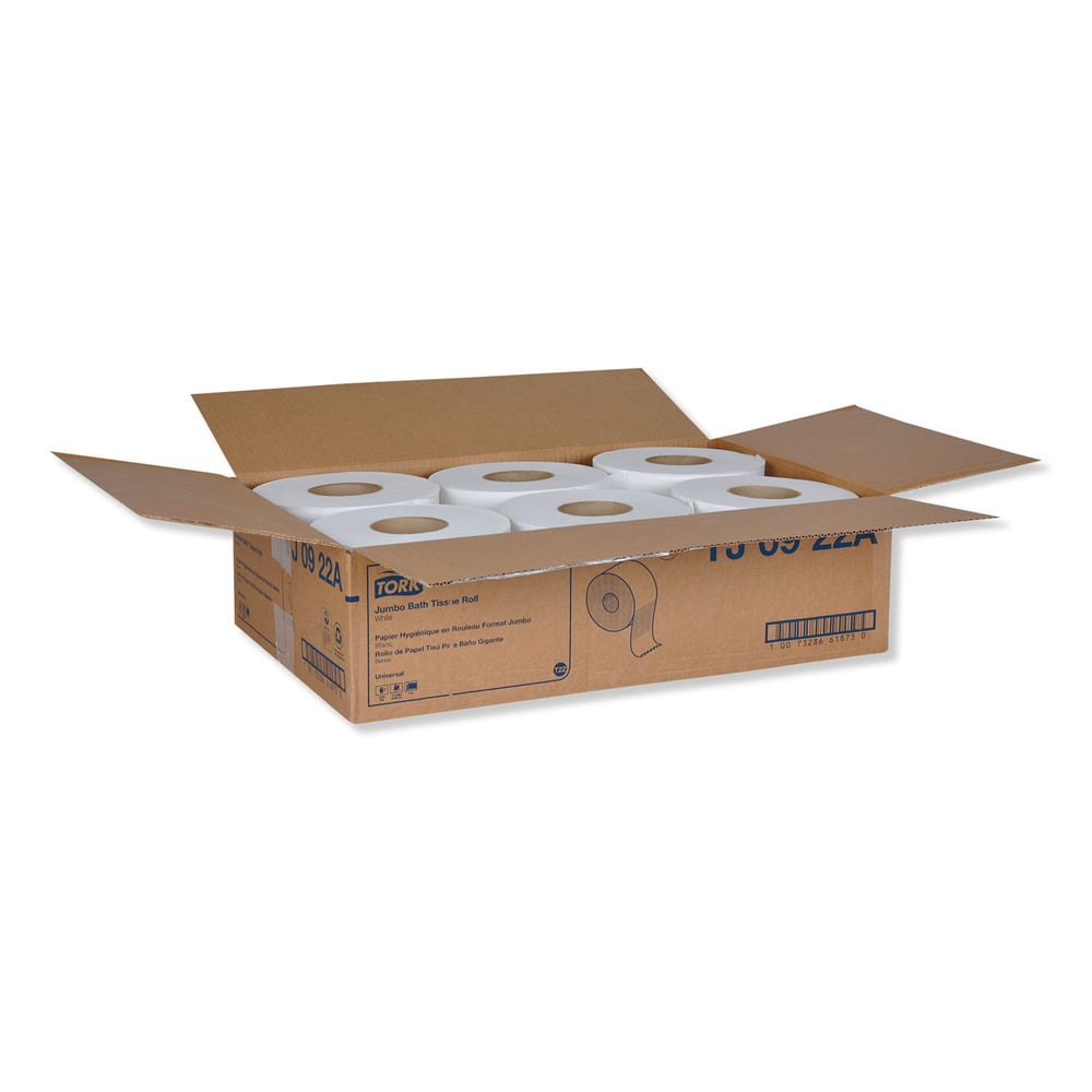 TORK Universal Jumbo Bath Tissue Roll - 2 Ply - 3.60" x 1000 ft - 1000 Sheets/Roll - 8.80" Roll Diameter - White - Paper - Dye-free, Fragrance-free, Long Lasting - 12