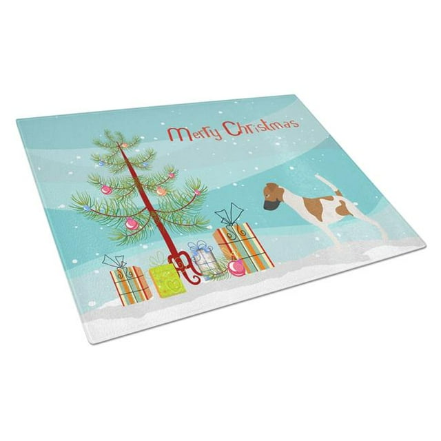 Carolines Treasures BB8441LCB Smooth Fox Terrier Christmas Glass Cutting Board - Large