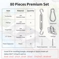thumbnail image 3 of Sun Shade Sail Hardware Kit 6 Inch for Rectangle & Triangle Shade Sail Install, Stainless Steel Shade Sail Fixing Accessories for Outdoor Patio Canopy Garden, HeavyDuty Awning Attachment Set (80 Pcs), 3 of 6