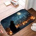 thumbnail image 2 of 1pc Halloween Night with Black Absorbent Non-Slip Bathroom Thickened Flannel Rug Decor,Soft,Quick Drying,Suitable For Indoor/outdoor Use,Bathrooms,Bedrooms,Kitchens,Terrace,Laundry Rooms,16"x24", 2 of 9