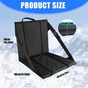Outdoor Seat Cushion with Backrest Foldable Waterproofs PU1eatherComfort Support for Stadium Use
