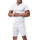 thumbnail image 2 of Pantalones de Cordón para Hombre Color Sólido Casual Ejercicio Bolsillo Pantalones Cortos Manga Corta V-Cuello Blusas Conjuntos, 2 of 7