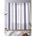 thumbnail image 2 of Purple Grey Striped Sheer Curtains for Living Room Bedroom Geometric Vertical Stripes Minimalist Sheer Curtains 108 Inch Long 2 Panels Set Light Filtering Curtain Window Treatments Drapes, 2 of 6