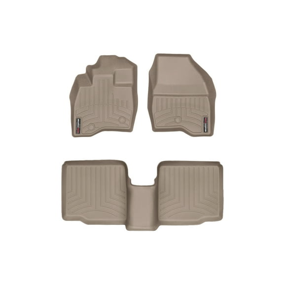 WeatherTech Custom Fit FloorLiners compatible with 2017-2019 Ford Explorer - 1st & 2nd Row, Tan