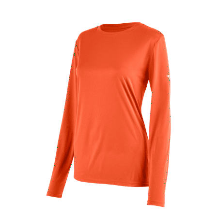 UPC: 0889961544606 | Mizuno Women s Mizuno Long Sleeve Tee Size Large Orange (2020)