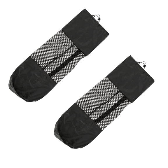 2 PCS Yoga Mat Bag Mesh Breathable Pouch Lightweight Durable 210D Fabric Easy Carry with Adjustable Shoulder Straps 27.5-inches/35.4-inches Mat Storage Bag