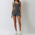 thumbnail image 4 of Skymirror Women Yoga Romper U Neck Sleeveless Skinny Backless Butt-lifted Solid Color Padded Stretchy Fitness Gym Pilates Workout Activewear Clothes, 4 of 8