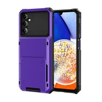 Cowithday Wallet Rugged Case for Samsung Galaxy A14 5G Phone, Card Holder Slot Heavy Duty Military Grade Shock Absorption Drop Proof Phone Cover for Samsung A14 5G 6.6-inch 2023, Purple