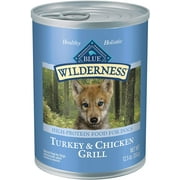 Blue Buffalo Wilderness High Protein, Natural Puppy Wet Dog Food, 12.5-oz cans (Pack of 12)