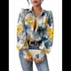 thumbnail image 1 of Camisas de Estilo Bohemio con Cuello en V, Botones y Mangas Largas con Estampado Floral para Mujer, para Otoño. Azul y Amarillo L, 1 of 10