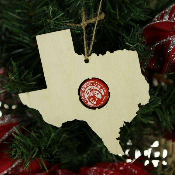 Torched Texas Beer Cap Map Ornaments Christmas Tree Hanging Decor