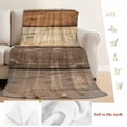 thumbnail image 5 of Farmhouse Beige Brown Blanket Soft Cozy Warm Throw Blanket for Couch, Plush Fuzzy Flannel Fleece Blankets for Sofa, Vintage Wooden Striped Bed Blankets Lightweight Gifts for Women, 40"x60", 5 of 9