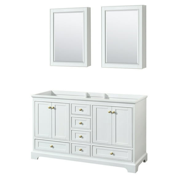 Wyndham Collection WCS202060DWGCXSXXMED Deborah 59-1/4" Double Free Standing Wood Vanity