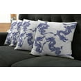 thumbnail image 5 of Ambesonne Blue Throw Pillow Cover 4 Pack, Japanese Dragons Mythical, 20", Blue, 5 of 5