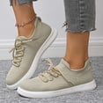 thumbnail image 2 of Daznico Women's Lightweight Low-Top Sneakers - Breathable Mesh Lace-Up Board Shoes for Casual Sports & Everyday Wear,Color:Beige,Size:9, 2 of 9