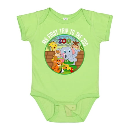 

Inktastic 1st Trip to Zoo Animals Outfit Gift Baby Boy or Baby Girl Bodysuit