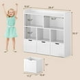 thumbnail image 3 of Asofer Kids Bookshelf with 3 Movable Drawers and 6 Open Shelves, Toy Chest Storage Bookcase for Playroom Kids Room, White, 3 of 5