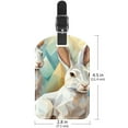 thumbnail image 6 of Square 2Pack PU Leather Rabbit Cruise Luggage Tag with Privacy Cover and Name ID Tag for Travel Handbags Backpacks Luggage Tags, 6 of 6
