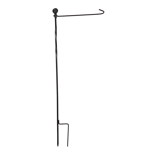 Evergreen Metal Twist Garden Flag Stand, Black Finish, 42'' x 15'' x 1.8'' inches