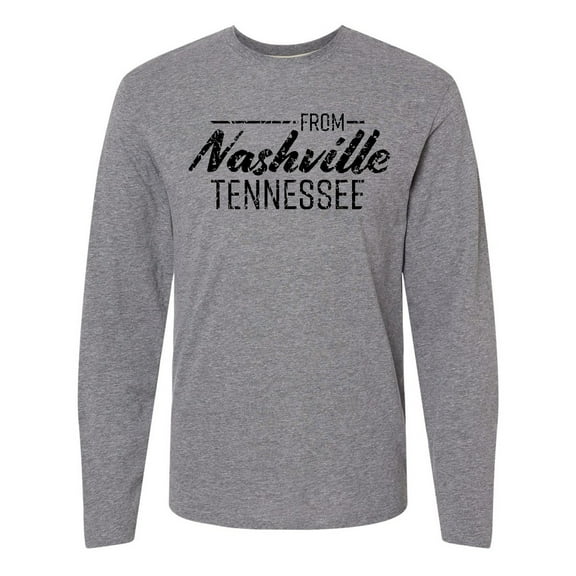 Inktastic From Nashville, Tennessee- State Capital Distressed Text Long Sleeve T-Shirt