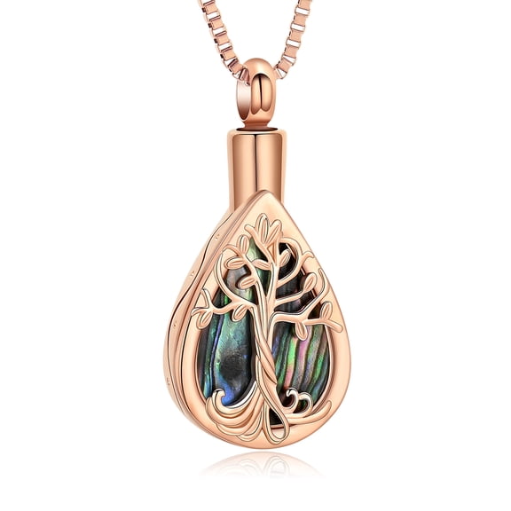 Teardrop Urn Necklace for Ashes for Women Men Tree of Life Cremation Jewelry Memorial Keepsake Urns Pendant Necklace for Urn Necklaces Ashes