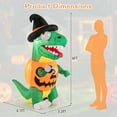 thumbnail image 3 of Costway 6 FT Inflatable Pumpkin Dinosaur with Built-in LED Lights & Witch Hat Stakes, 3 of 10