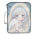 thumbnail image 2 of Haosy Accordion File Organizer Zipper Binder 500 Sheet 6-Tab Expanding File Folder Multi-Pocket 1.2 Inch 3 Ring Lovely Girl Holding Dog, 2 of 7