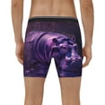 thumbnail image 4 of Xecao Purple Hippo In Water Print Boxer Briefs for Men's Stretch Moisture-Wicking Underwear, Mid-Rise Classics breathable fabric, 4 of 7