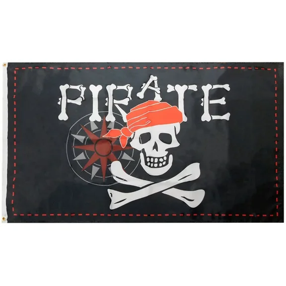3x5 A Pirate Black Quality 100D Woven Poly Nylon 3'x5' Flag Banner