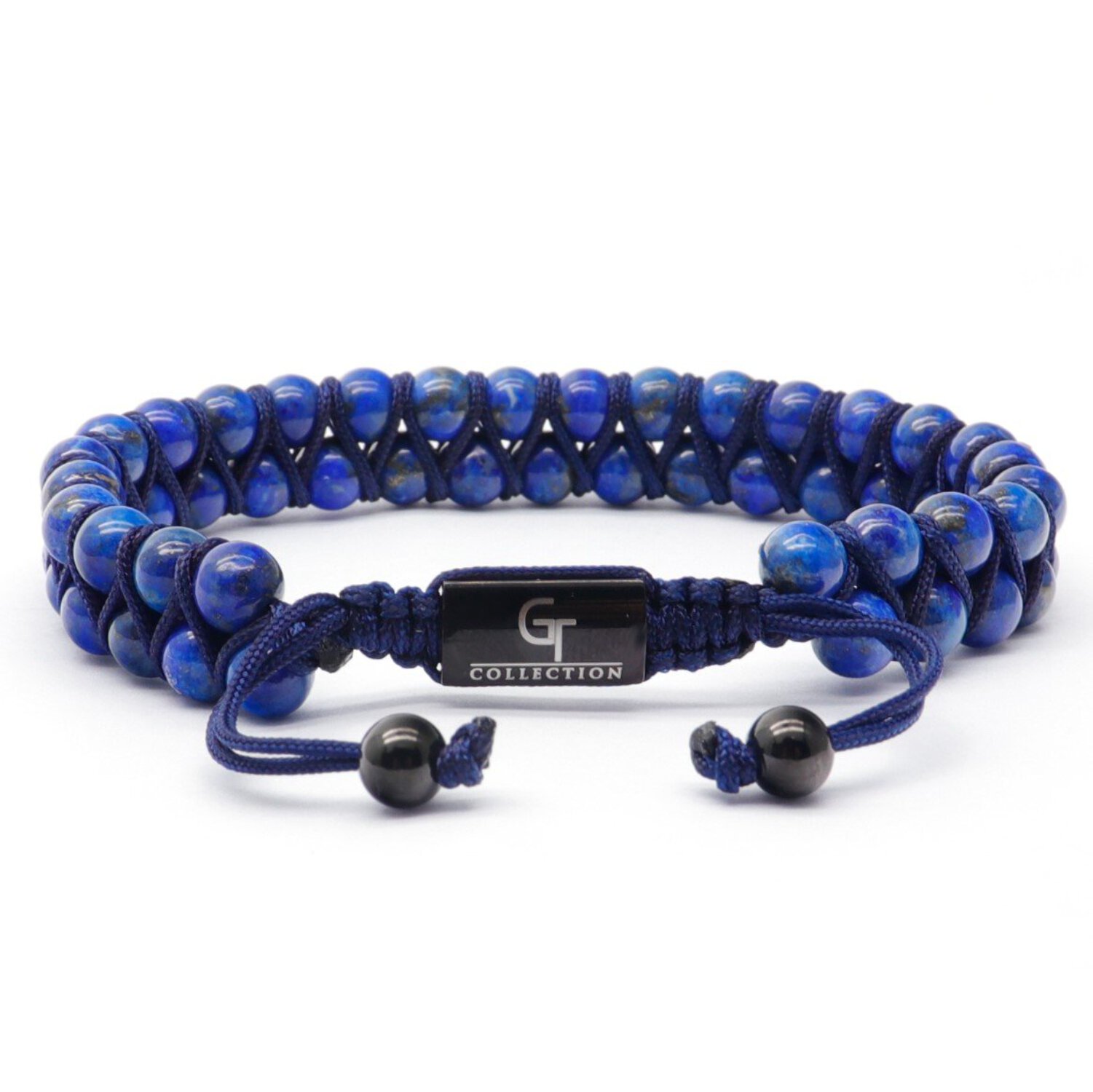 Men's LAPIS LAZULI Double Bead Bracelet | Gift for Men | One Size Fits All | 100% Natural | Gemstone Adjustable Bracelet
