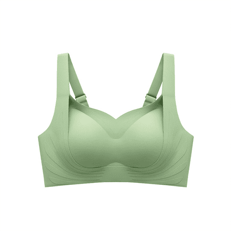 Clearance! Yunmei Minimizer Bras for Women Underwear Wide Straps Without Ring Gathered To Collect Side Breasts Large Size Tank Top Non Marking Bra Womens Underwear and Bras Green Xl