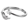thumbnail image 2 of Anillo de pluma de ángel, anillo de dedo de Plata de Ley 925, elegante anillo de mujer, anillo de apertura ajustable para fiesta de boda diaria, 2 of 10
