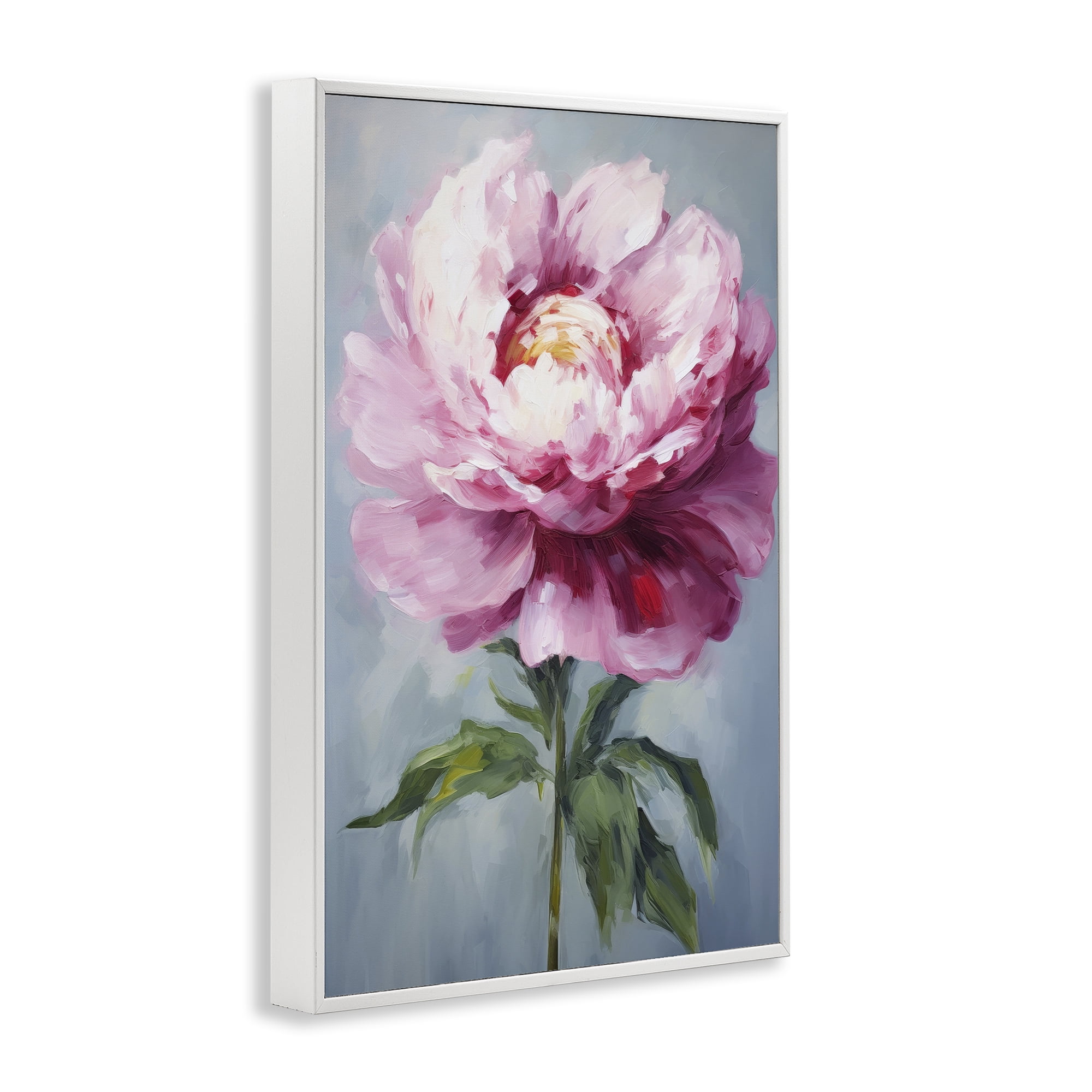 Stupell Industries Pale Pink Floral Botanical & Floral Painting White Framed Art Print Wall Art, 16 x 24