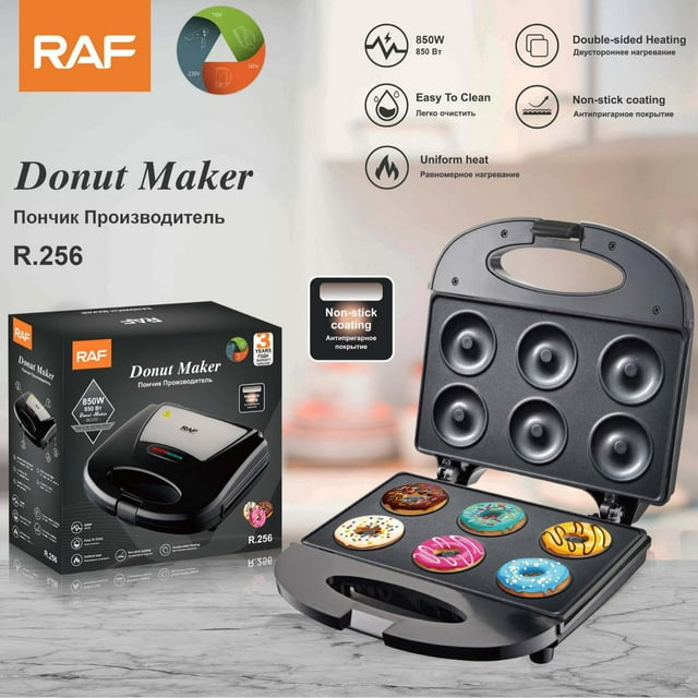 Fiudx Mini Máquina para Hacer Donas, Calentamiento Totalmente Automático, Cocción Rápida y Sencilla, Máquina de Desayuno Versátil, Perfecta para Familias y Fiestas, Diseño Compacto, 800 W de Potencia