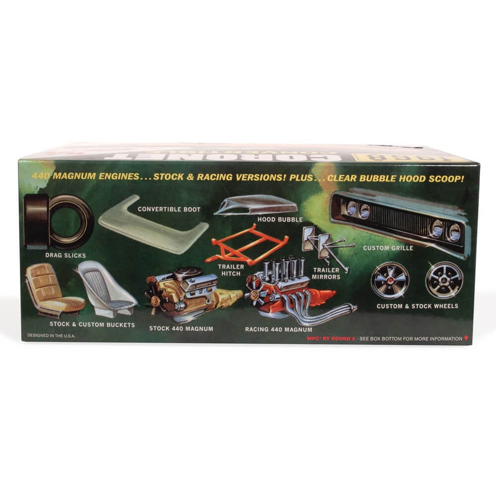 Skill 2 Model Kit 1968 Dodge Coronet Covertible w/ Trailer