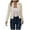 Beige, variant on Women Stand Collar Decorative Double Button Suede Cropped Jacket Long Sleeve Open Front Casual Outer Coat 1pc S-XXL True To Size