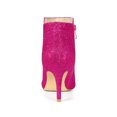 thumbnail image 2 of BLISSFUL STEP Women's Stiletto Heels Glitter Pointed Toe Ankle Boots Zipper Booties Hot Pink 9, 2 of 7