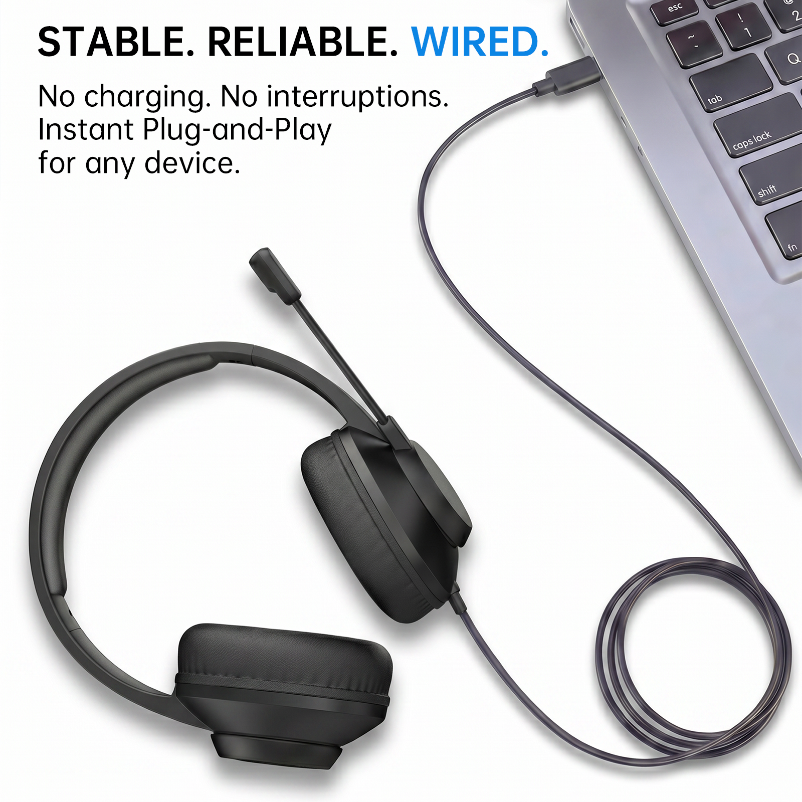 AOC USB Headset with Noise-Cancelling Mic for Work photo 8