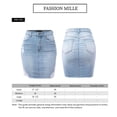 thumbnail image 2 of FashionMille Women's High Rise Frayed Hem Distressed Comfy Stretchy Denim Mini Skirt, 2 of 5