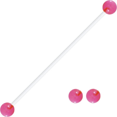 - Body Candy Pregnancy Belly Button Ring With Pink Acrylic Ends 2